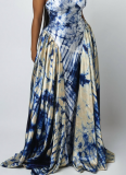 Fashion V-neck Halter Sleeveless Printed Slim Fit Long Dress