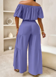 New Casual Solid Color One Shoulder Solid Color Two Piece Suit