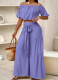 New Casual Solid Color One Shoulder Solid Color Two Piece Suit