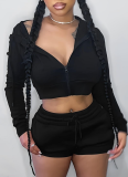 Fashionable Casual Spring New Style Sweatshirt Solid Color Two-piece Suit