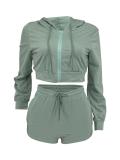 Fashionable Casual Spring New Style Sweatshirt Solid Color Two-piece Suit