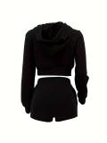 Fashionable Casual Spring New Style Sweatshirt Solid Color Two-piece Suit