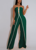 Sexy Tube Top Fake Two Piece Design Elegant Jumpsuit