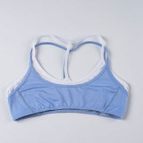 Casual Contrast Color Suspender Shorts Sports Yoga Fitness Two-piece Set