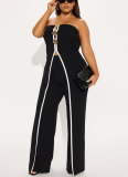 Sexy Tube Top Fake Two Piece Design Elegant Jumpsuit