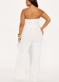 Sexy Tube Top Fake Two Piece Design Elegant Jumpsuit