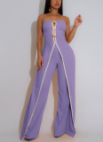 Sexy Tube Top Fake Two Piece Design Elegant Jumpsuit