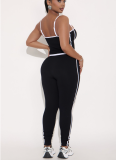 Sportswear Contrast Spaghetti Strap Sleeveless Two Pieces