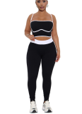 Sportswear Contrast Spaghetti Strap Sleeveless Two Pieces