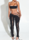 Sexy Solid Color Halter Neck Lace-up Vest With Trousers Two-piece Set
