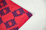 Red Elegant Print Ruched O Neck Long Dresses