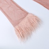 Sexy Fur Sleeves Shimmering Mesh Dress