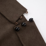 Sexy Faux Suede Halter Neck Top With Open Back and Flower Bud Shorts Two-piece Set