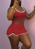 Fashionable Navel-baring Solid Color Hot Girl Short Skirt Suit