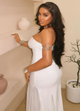 Women'S See-Through Tube Top Slim Solid Color Dress