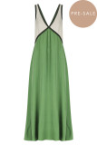 Fashionable V-neck Sleeveless Colorblocked Swing Dress
