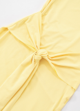 Temperament Solid Color Round Neck Sleeveless Backless Long Dress