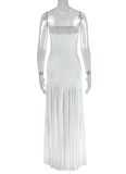 Women'S See-Through Tube Top Slim Solid Color Dress