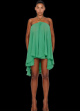 Sexy O-shaped Women's Halter Neck Tube Top Loose Short Dress