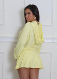 Casual Sportswear Solid Color Pocket Zipper Hooded Long Sleeve Two Pieces