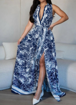 Sexy High Slit Flowing Bohemian Dress (with belt)