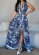 Sexy High Slit Flowing Bohemian Dress (with belt)