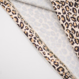 Leopard Print Sexy Leopard Print Patchwork Off Shoulder Short Sleeve Two Pieces