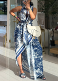 Sexy High Slit Flowing Bohemian Dress (with belt)