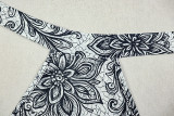 Grey Sexy Print O Neck Skinny Jumpsuits