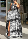 Sexy High Slit Flowing Bohemian Dress (with belt)