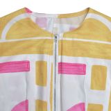 Yellow Fashionable Casual Printed Short-sleeved Jumpsuit