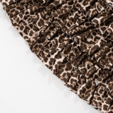 Leopard Print Sexy Leopard Print Lace Strapless Two Pieces