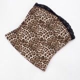 Leopard Print Sexy Leopard Print Lace Strapless Two Pieces