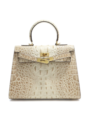 High-End Crocodile Bone Pattern Cowhide Handbag Fashionable Genuine Leather Women'S Bag Shoulder Bag