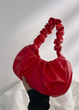 Solid Color Cloud Pleated Simple Underarm Sweet Shoulder Bag