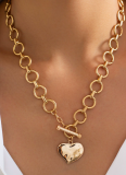 Punk Metal Women'S Cross Necklace OT Buckle Chain Pendant Stacking Necklace