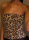 Leopard Print Sequin High Waist Vest Zipper Sexy Fashion Top