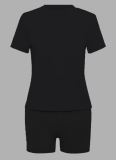 New Solid Color Short-Sleeved Shorts Casual Sports Two-Piece Suit