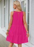 Hollow Lace Stitching Halterneck A-Line Dress