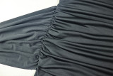 Sexy Solid Color Patchwork Strapless Sheath Dresses