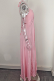 Fashion Solid Color Suspenders Sexy Slim Fit Slit Dress