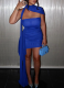 Sexy Solid Color Patchwork Strapless Sheath Dresses
