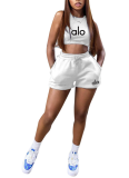 Fashion Casual Sports Sleeveless Vest Shorts Two-piece Set