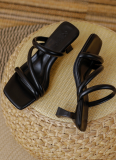 New Summer Square Toe High Heels For Women Stiletto Fairy Style Sandals