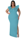 Fashion Solid Color Slim Fit Hip-hugging Stretch Dress