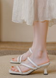New Summer Square Toe High Heels For Women Stiletto Fairy Style Sandals