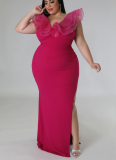 Fashion Solid Color Slim Fit Hip-hugging Stretch Dress