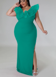 Fashion Solid Color Slim Fit Hip-hugging Stretch Dress