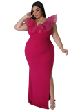 Fashion Solid Color Slim Fit Hip-hugging Stretch Dress
