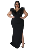 Fashion Solid Color Slim Fit Hip-hugging Stretch Dress